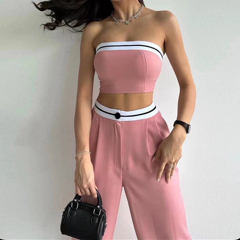 Ligne Blanche - Zweiteiler aus Bandeau-Top und High-Waist-Hose