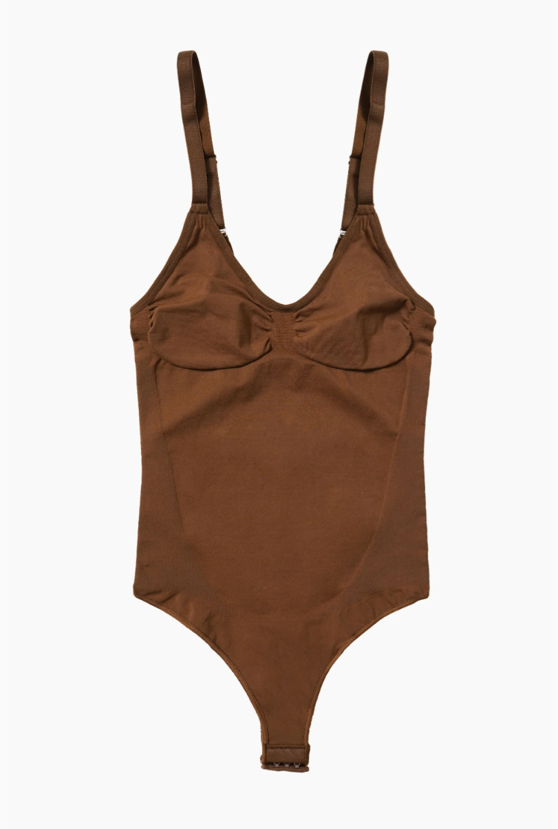 Shapewear-Bodysuit mit U-Ausschnitt und Spaghettiträgern