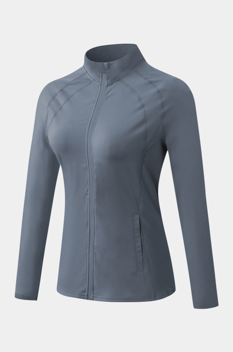 SheShape Trainingsjacke mit hohem Kragen und durchgehendem Reißverschluss