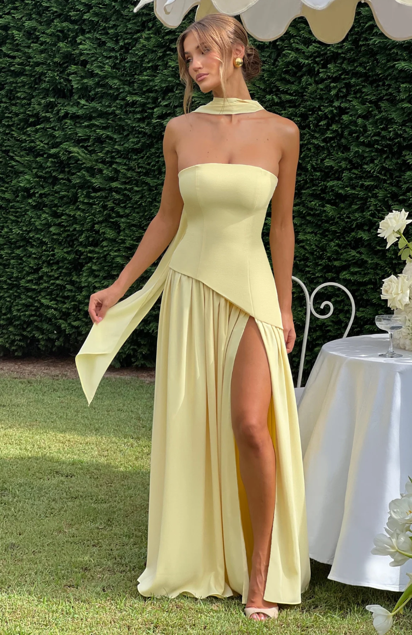 Rivière de Soleil- Maxikleid - Zitronengelb