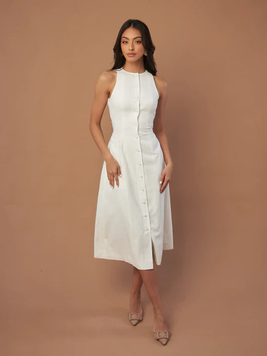 Hofmädchen-Leinenkleid