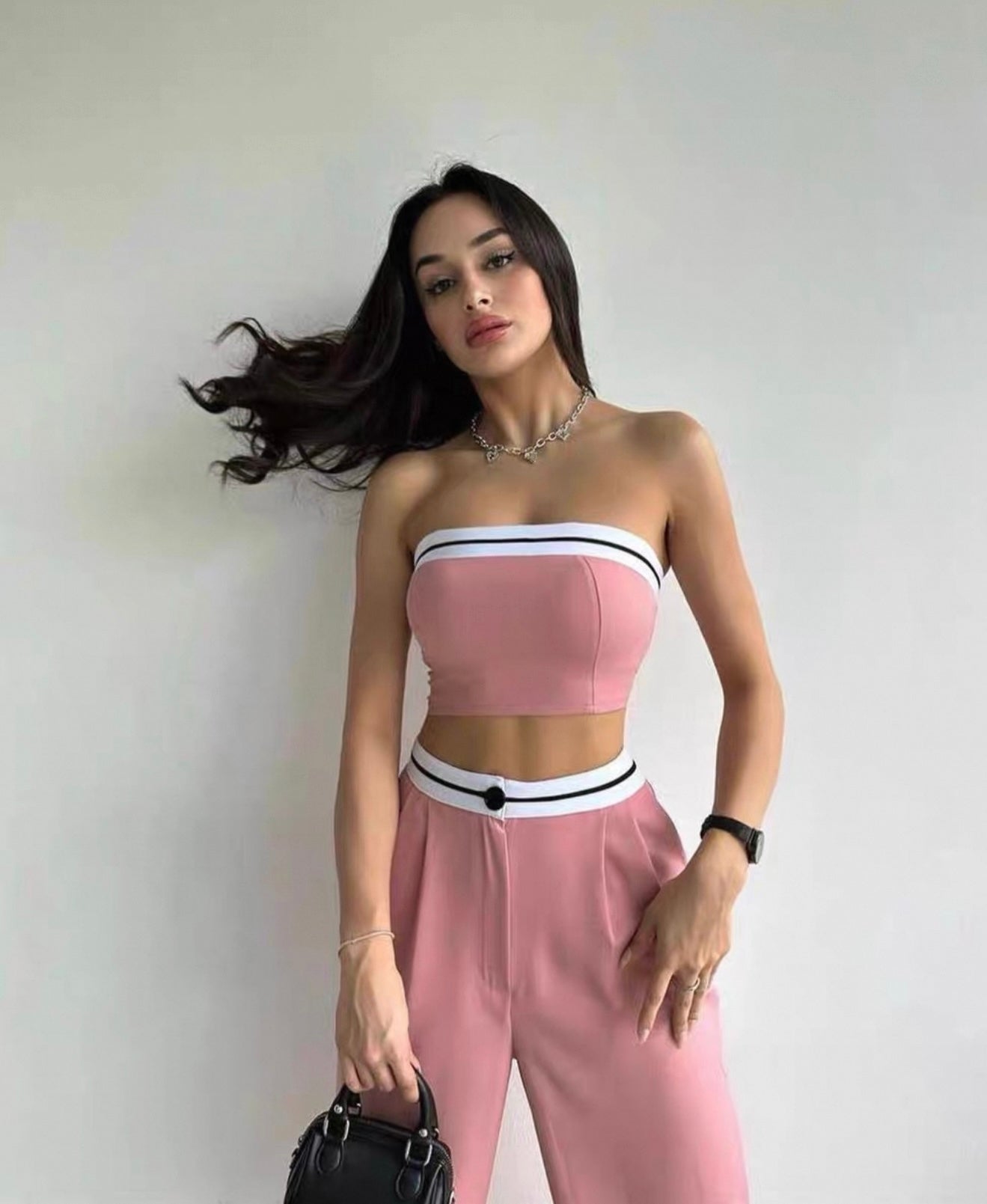 Ligne Blanche - Zweiteiler aus Bandeau-Top und High-Waist-Hose