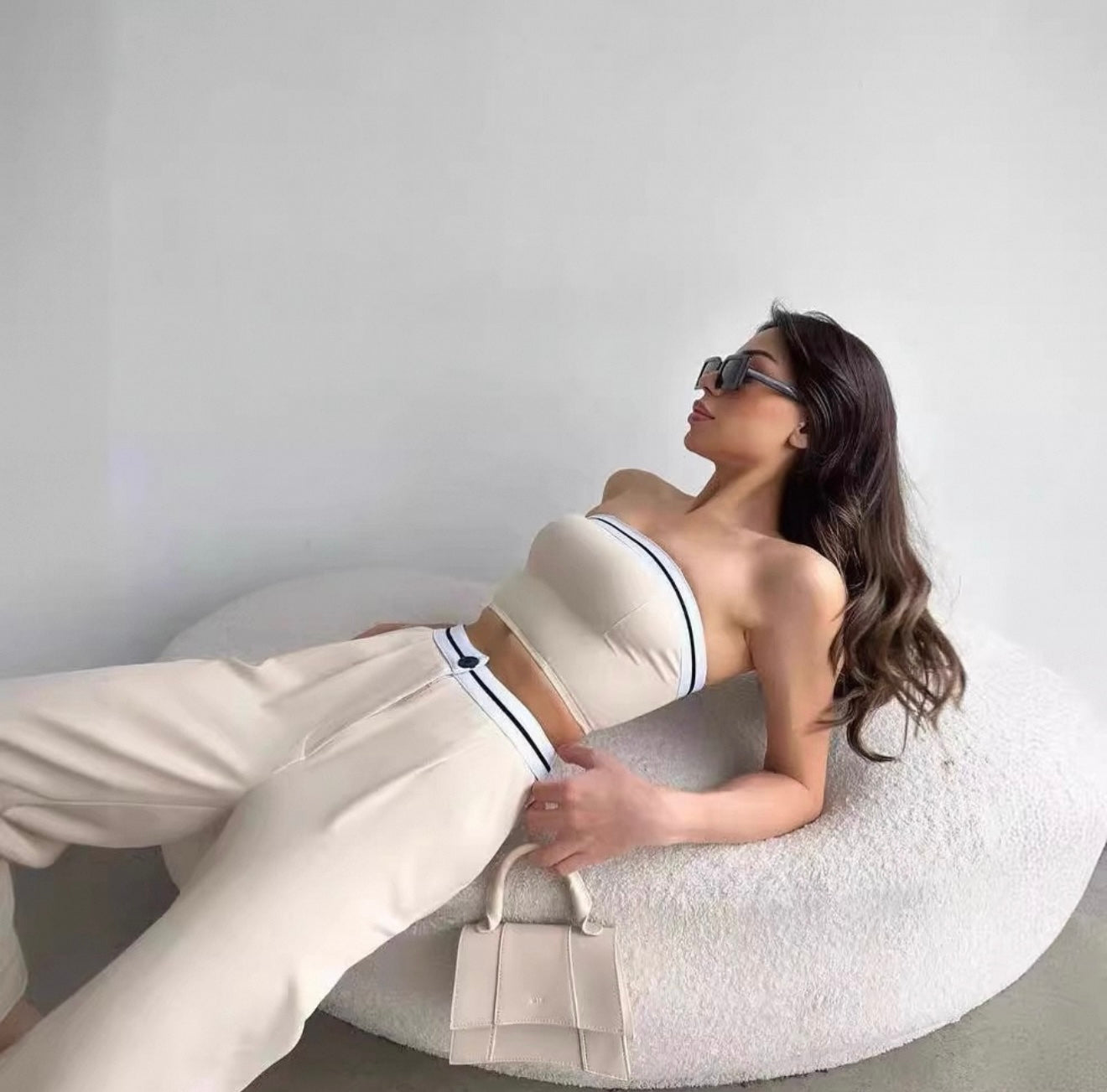 Ligne Blanche - Zweiteiler aus Bandeau-Top und High-Waist-Hose