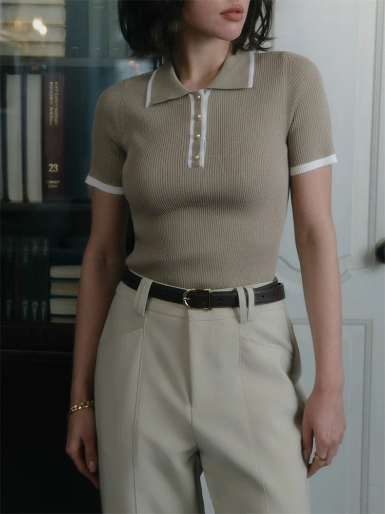Pull Court- Kurze Strickbluse mit Rollkragen