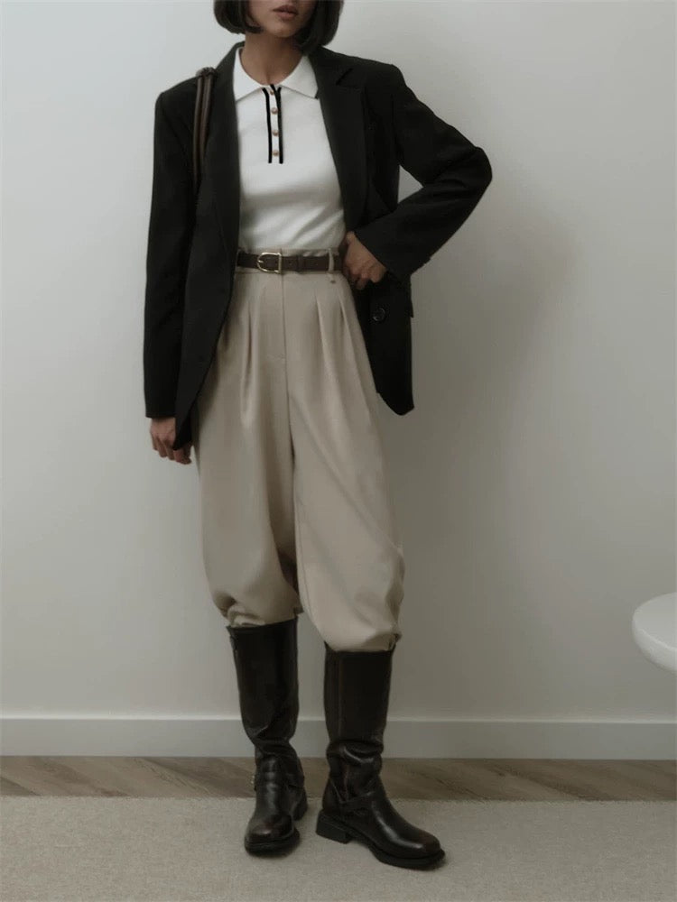 Pull Court- Kurze Strickbluse mit Rollkragen