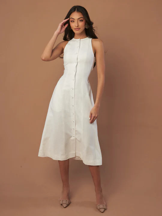 Hofmädchen-Leinenkleid