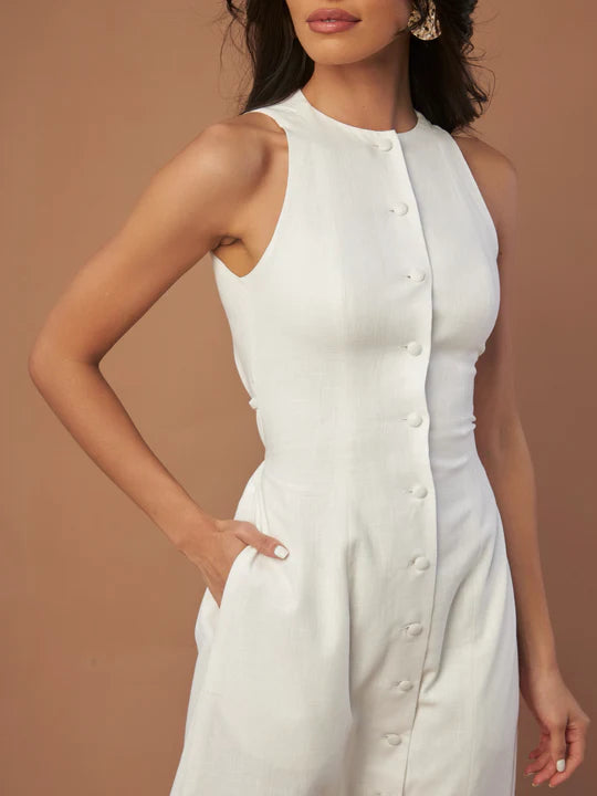 Hofmädchen-Leinenkleid