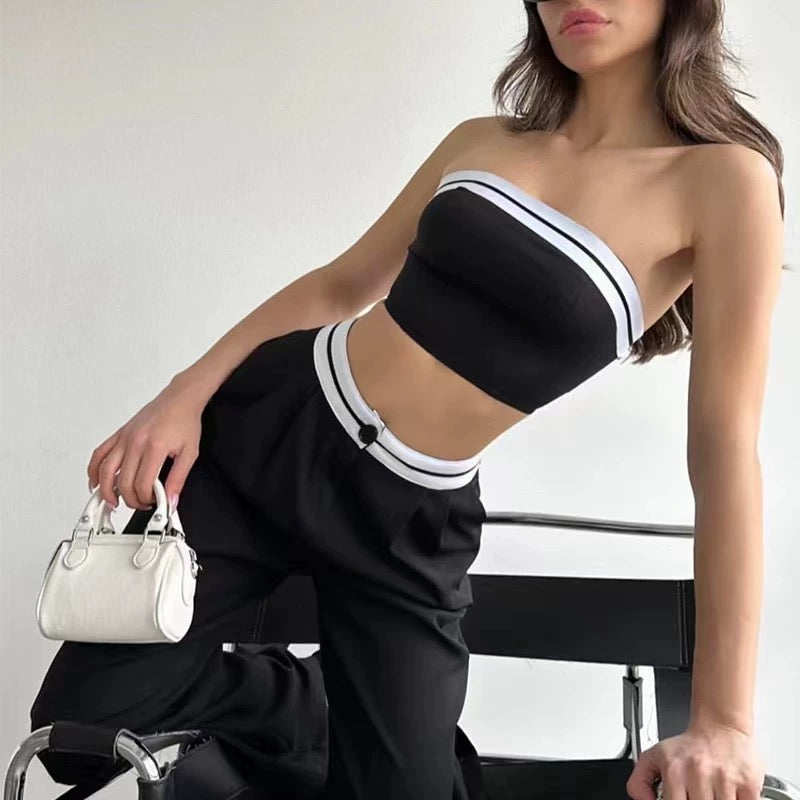 Ligne Blanche - Zweiteiler aus Bandeau-Top und High-Waist-Hose