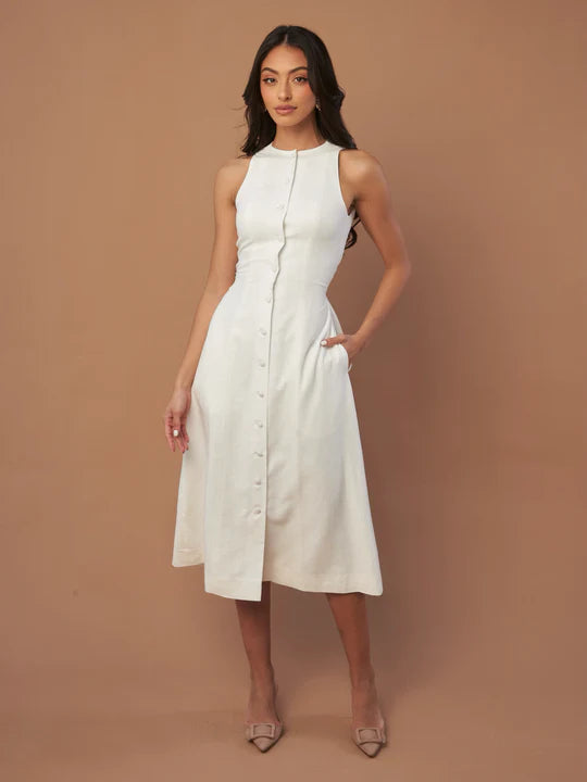 Hofmädchen-Leinenkleid