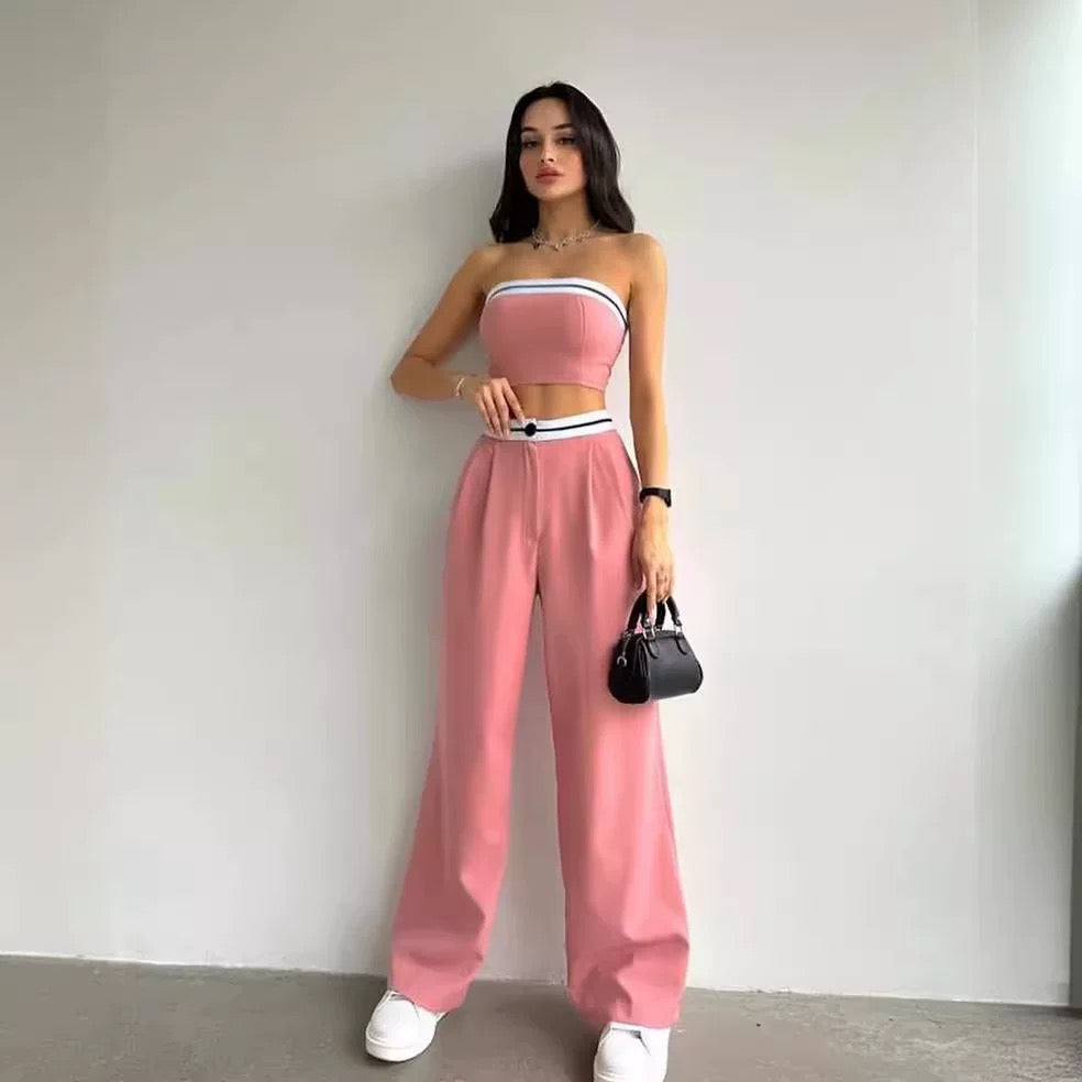 Ligne Blanche - Zweiteiler aus Bandeau-Top und High-Waist-Hose