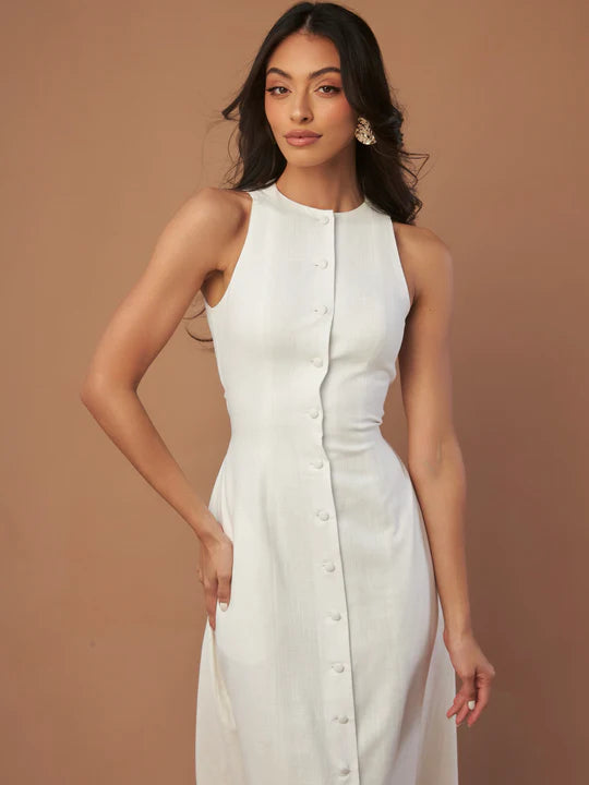 Hofmädchen-Leinenkleid