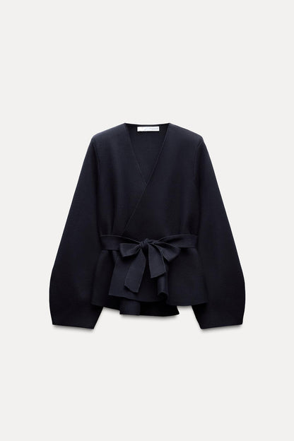 Belted Blazer mit  Schulter Pads