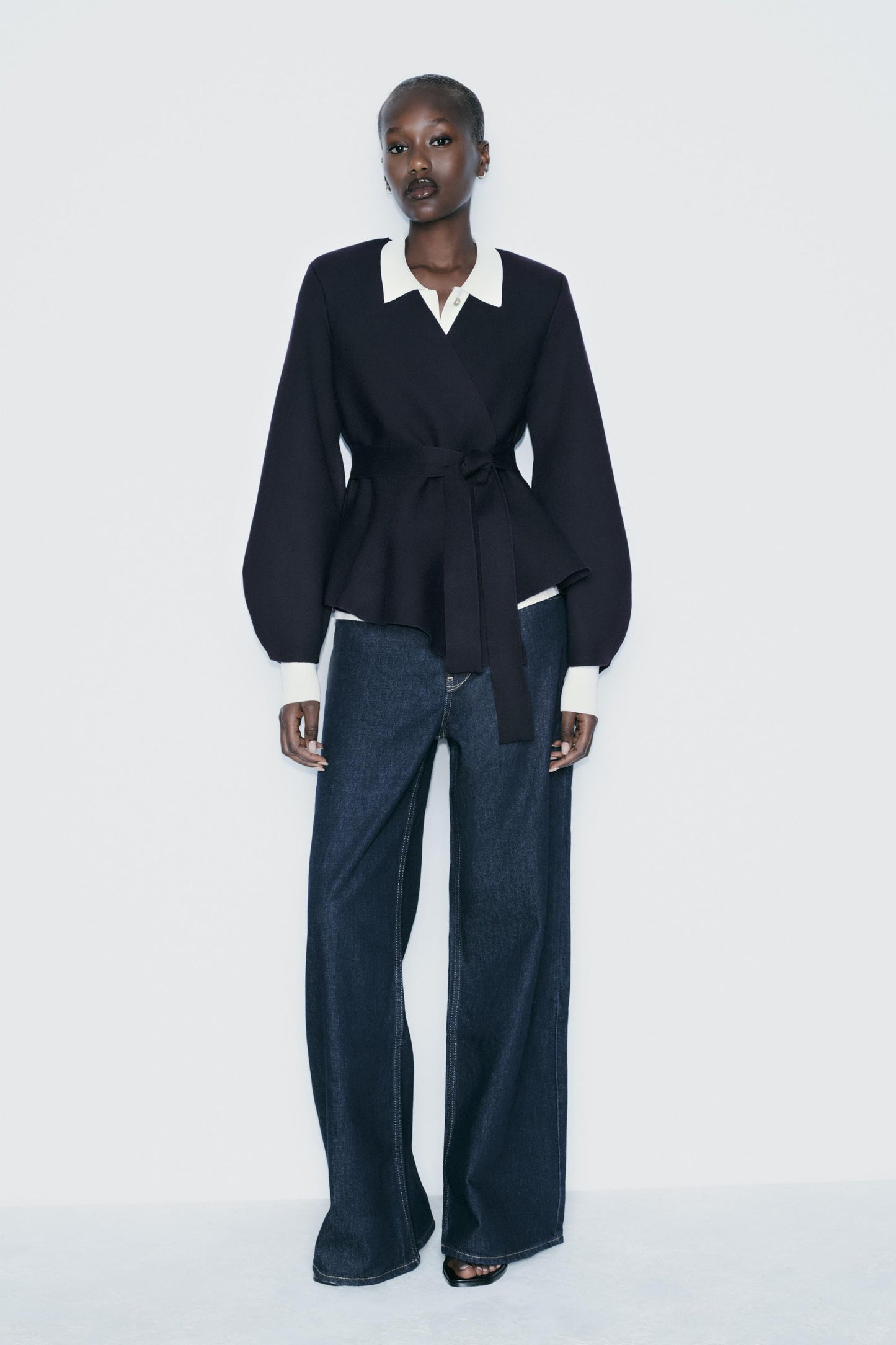 Belted Blazer mit  Schulter Pads