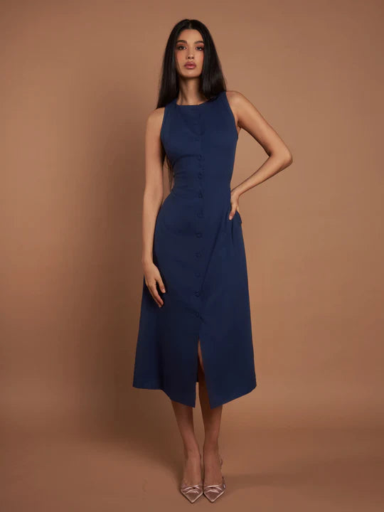 Hofmädchen-Leinenkleid