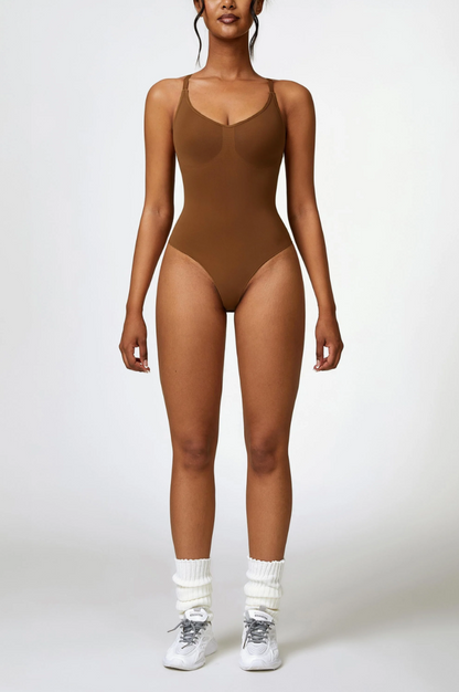 Shapewear-Bodysuit mit U-Ausschnitt und Spaghettiträgern
