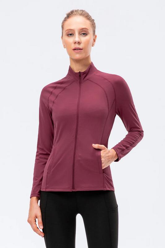 SheShape Trainingsjacke mit hohem Kragen und durchgehendem Reißverschluss