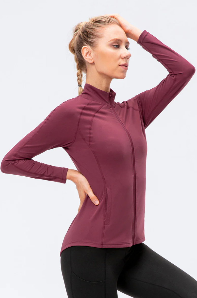 SheShape Trainingsjacke mit hohem Kragen und durchgehendem Reißverschluss