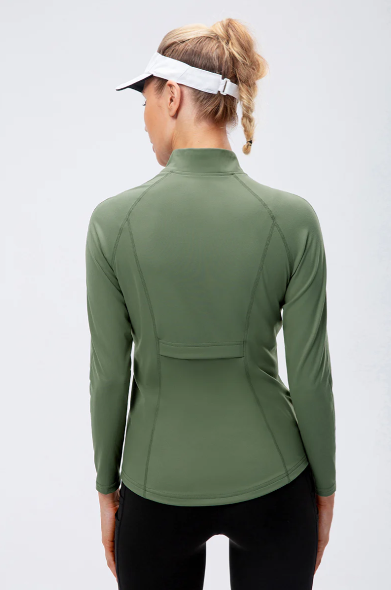 SheShape Trainingsjacke mit hohem Kragen und durchgehendem Reißverschluss