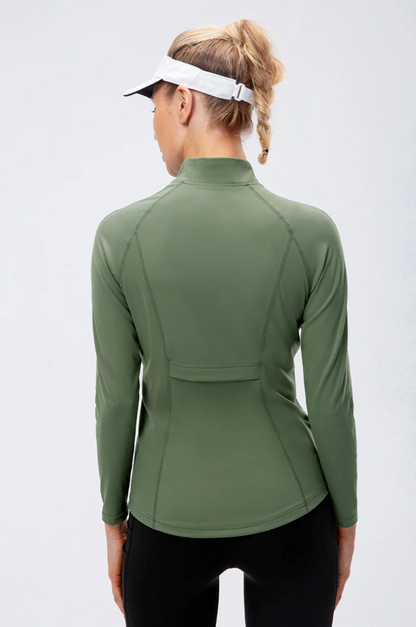 SheShape Trainingsjacke mit hohem Kragen und durchgehendem Reißverschluss