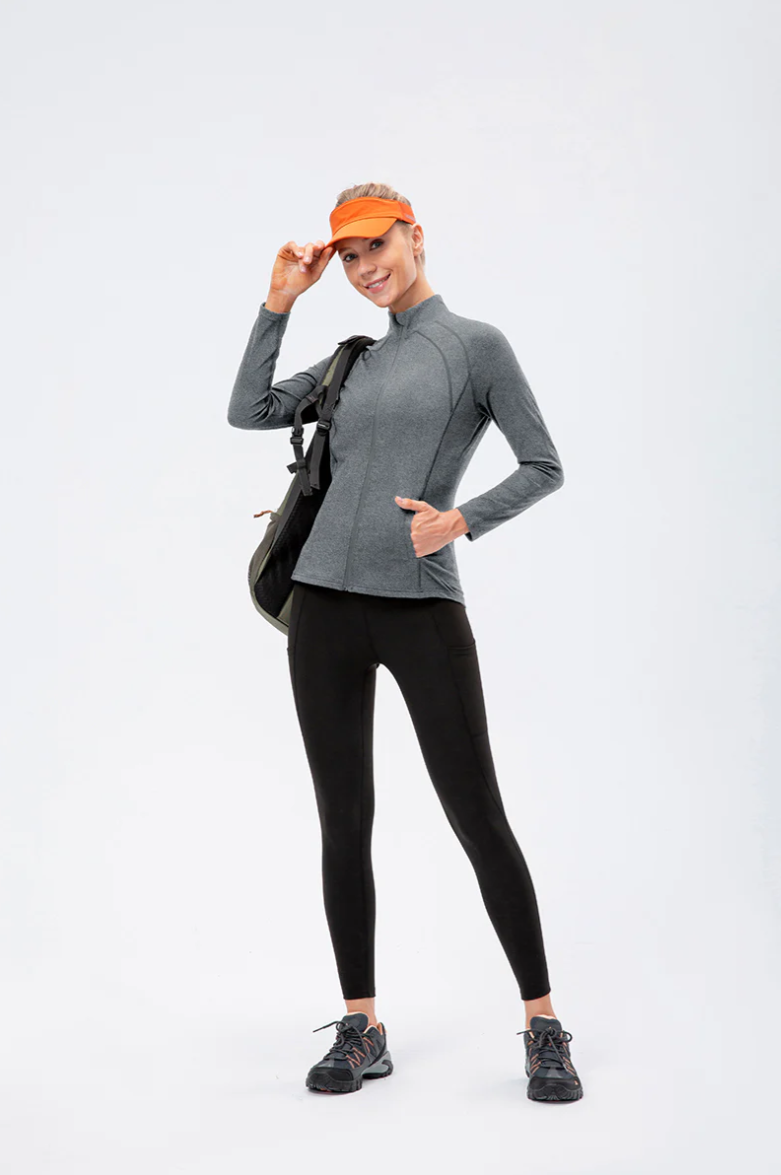 SheShape Trainingsjacke mit hohem Kragen und durchgehendem Reißverschluss