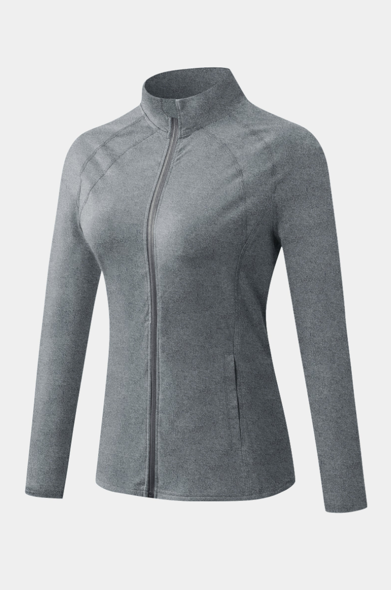 SheShape Trainingsjacke mit hohem Kragen und durchgehendem Reißverschluss