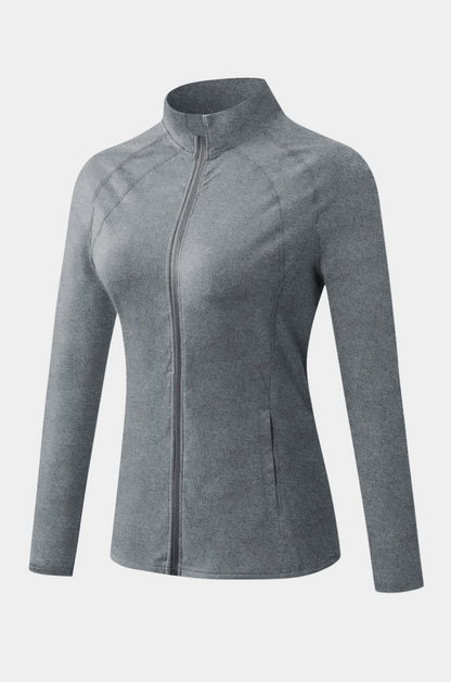 SheShape Trainingsjacke mit hohem Kragen und durchgehendem Reißverschluss