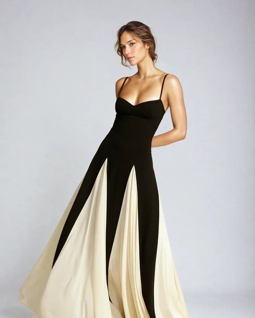 Noir Élégance - Abendkleid in kontrastreichem Schwarz-Weiß