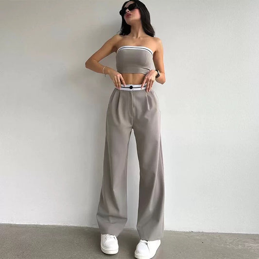 Ligne Blanche - Zweiteiler aus Bandeau-Top und High-Waist-Hose