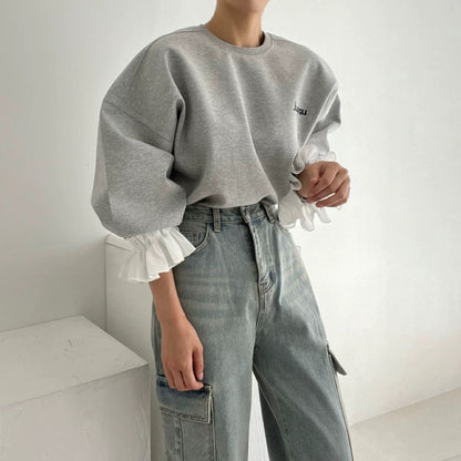 Rouje - Sweatshirt mit Rüschenärmeln