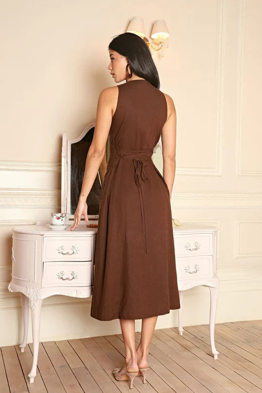 Hofmädchen-Leinenkleid