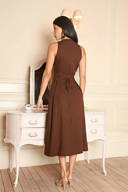 Hofmädchen-Leinenkleid