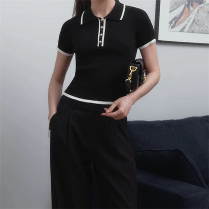 Pull Court- Kurze Strickbluse mit Rollkragen