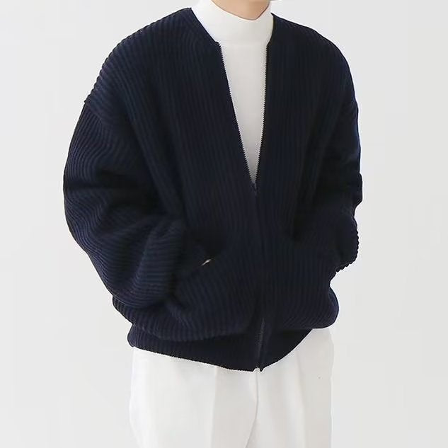 "Laine Raffinée" - Rundhals Strickjacke Oversize