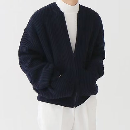 "Laine Raffinée" - Rundhals Strickjacke Oversize