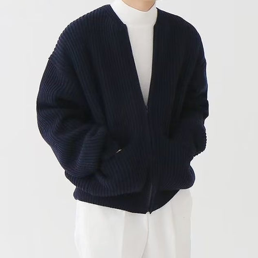 "Laine Raffinée" - Rundhals Strickjacke Oversize