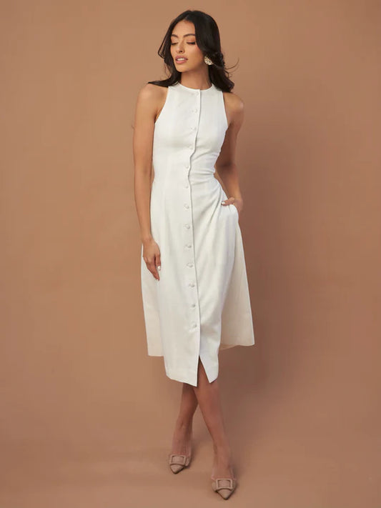 Hofmädchen-Leinenkleid