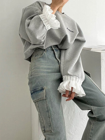 Rouje - Sweatshirt mit Rüschenärmeln