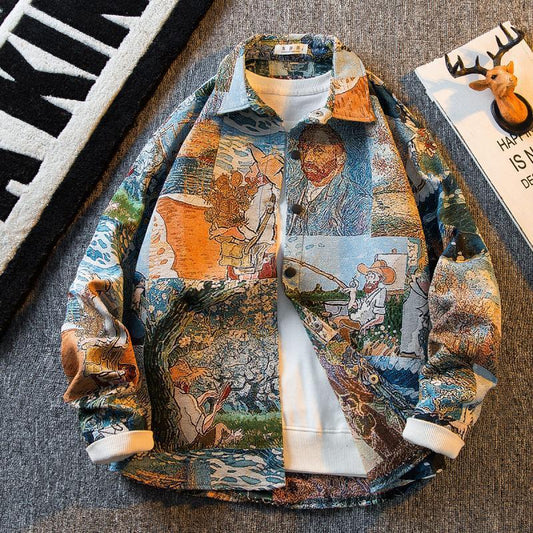 "Chaleur Tissée" Hemdjacke Amerikanisches Vintage