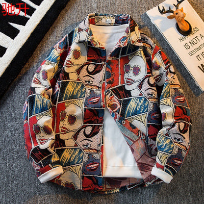 "Chaleur Tissée" Hemdjacke Amerikanisches Vintage