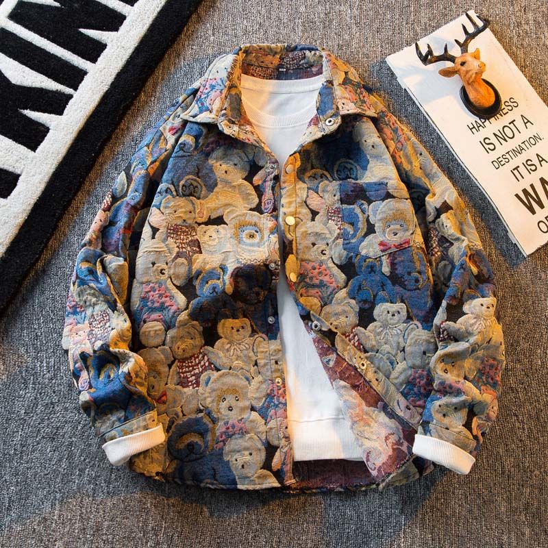 "Chaleur Tissée" Hemdjacke Amerikanisches Vintage