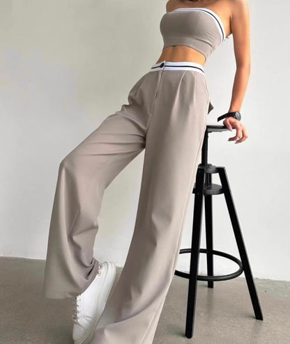 Ligne Blanche - Zweiteiler aus Bandeau-Top und High-Waist-Hose