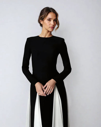 Noir Élégance - Abendkleid in kontrastreichem Schwarz-Weiß