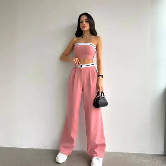 Ligne Blanche - Zweiteiler aus Bandeau-Top und High-Waist-Hose