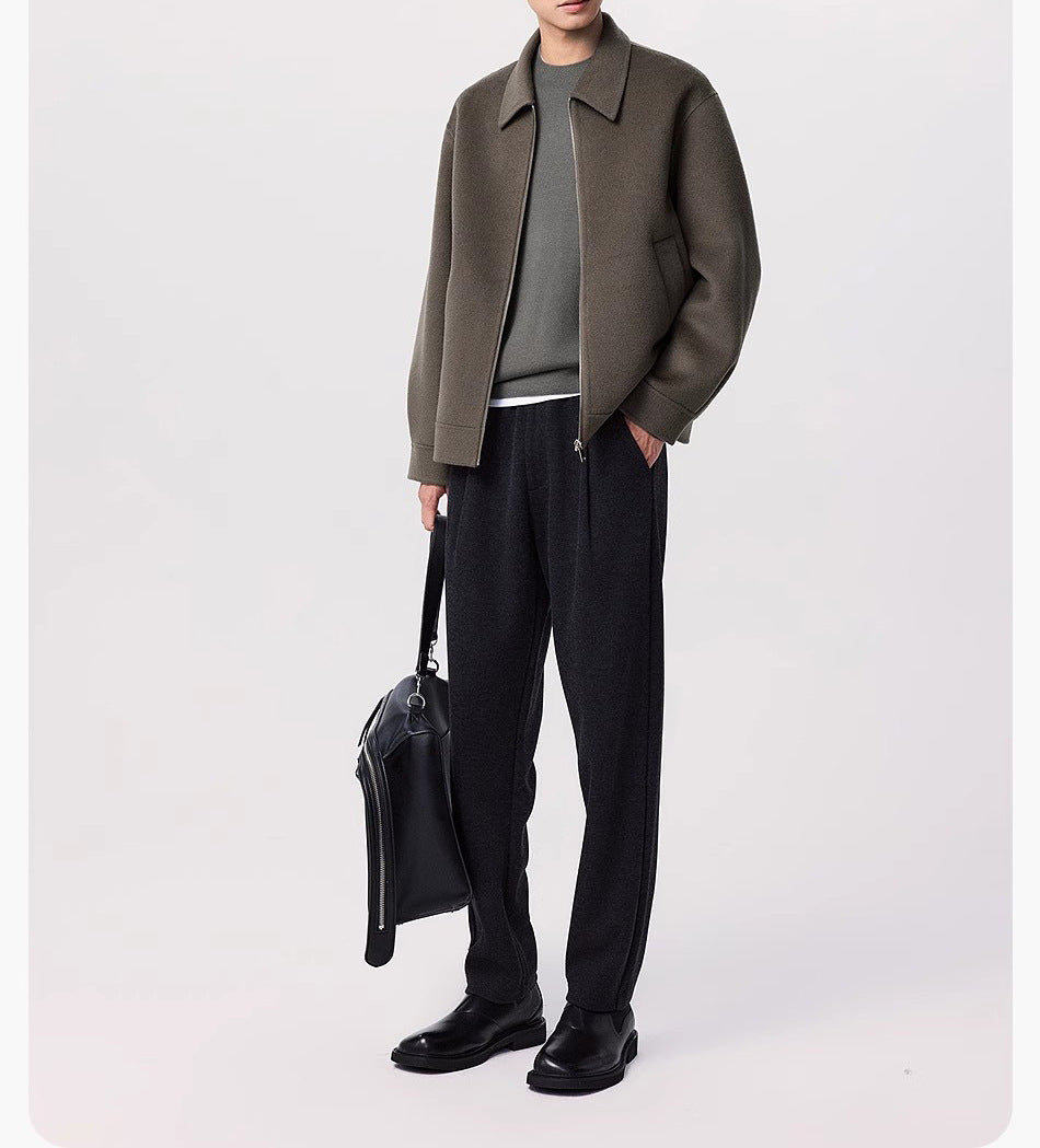 Élégance double-Face Herren-Wolljacke mit kurzem Revers
