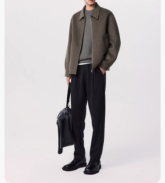 Élégance double-Face Herren-Wolljacke mit kurzem Revers