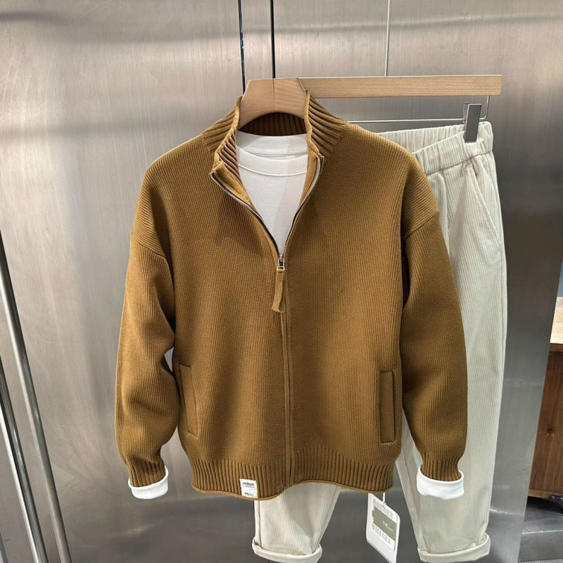 "Cardigan-Héritage" Strickjacke Stehkragen Regular Fit