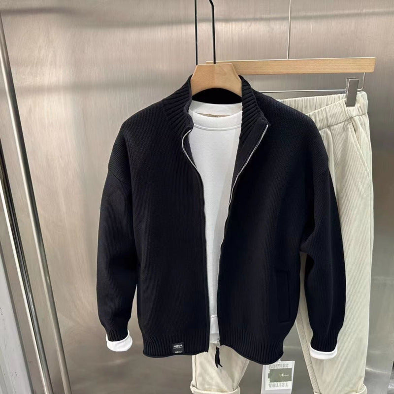"Cardigan-Héritage" Strickjacke Stehkragen Regular Fit