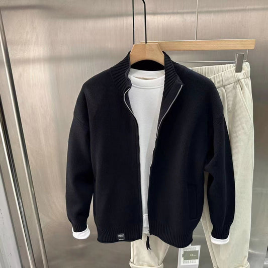 "Cardigan-Héritage" Strickjacke Stehkragen Regular Fit