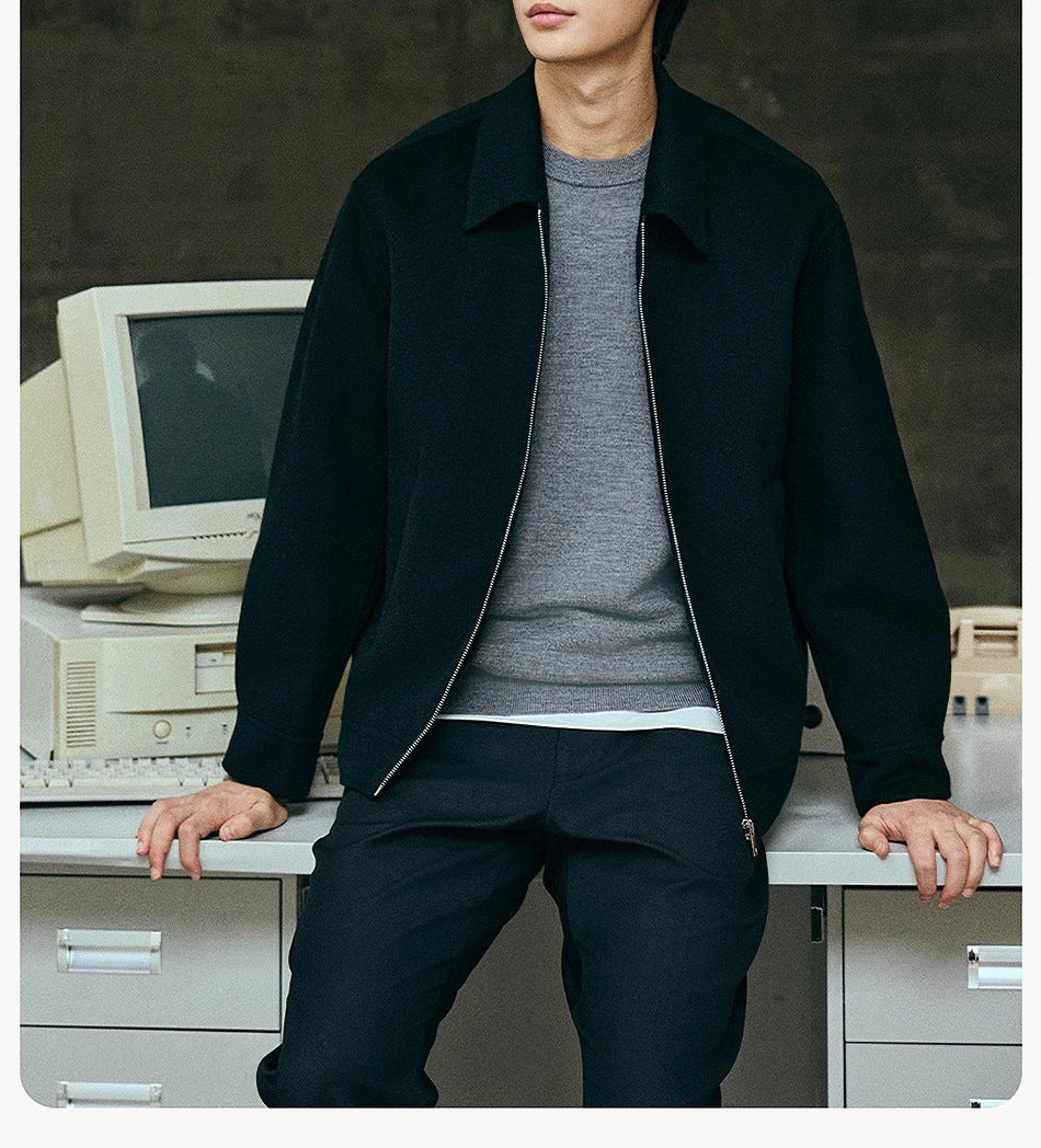 Élégance double-Face Herren-Wolljacke mit kurzem Revers