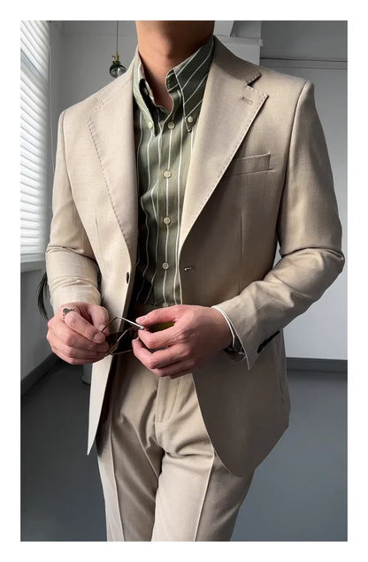 "Chemise Rayée Classique" italienisches Retro-Hemd Langarm-Streifenhemd